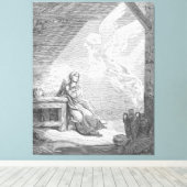 Gustave Doré - Lucas 1 - De Aankondiging Canvas Afdruk (Insitu (Houten vloer))