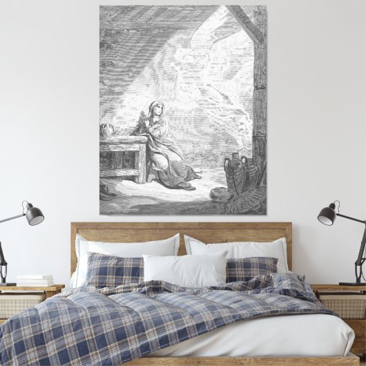Gustave Doré - Lucas 1 - De Aankondiging Canvas Afdruk (Insitu (Slaapkamer))