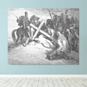 Gustave Doré - Lucas 23A Jezus arriveert bij Calva Canvas Afdruk (Insitu (Houten vloer))