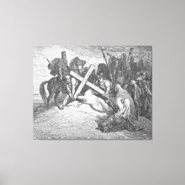 Gustave Doré - Lucas 23A Jezus arriveert bij Calva Canvas Afdruk