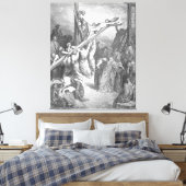 Gustave Doré - Lucas 23B Het kruis wordt opgetild Canvas Afdruk (Insitu (Slaapkamer))