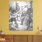 Gustave Doré - Lucas 23B Het kruis wordt opgetild Canvas Afdruk (Insitu (Woonkamer))