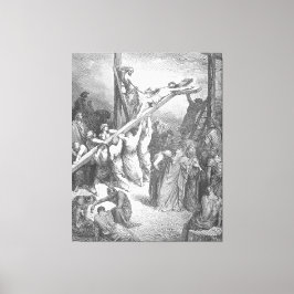 Gustave Doré - Lucas 23B Het kruis wordt opgetild Canvas Afdruk
