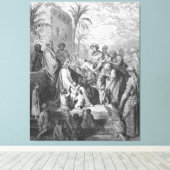 Gustave Doré - Marcus 10 Jezus zegent de kleinen Canvas Afdruk (Insitu (Houten vloer))