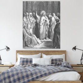 Gustave Doré - Marcus 1B Jezus predikt in de synag Canvas Afdruk
