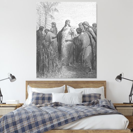 Gustave Doré - Marcus 2 De discipelen plukken graa Canvas Afdruk (Insitu (Slaapkamer))