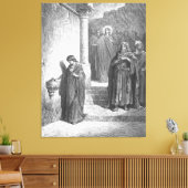 Gustave Doré - Mark 12 The Widow's Mite Canvas Afdruk (Insitu (Woonkamer))