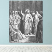 Gustave Doré - Mark 1B Jesus Preaches in the Synag Canvas Afdruk (Insitu (Houten vloer))