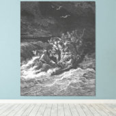 Gustave Doré - Mark 4 Jesus Calms the Storm at Sea Canvas Afdruk (Insitu (Houten vloer))