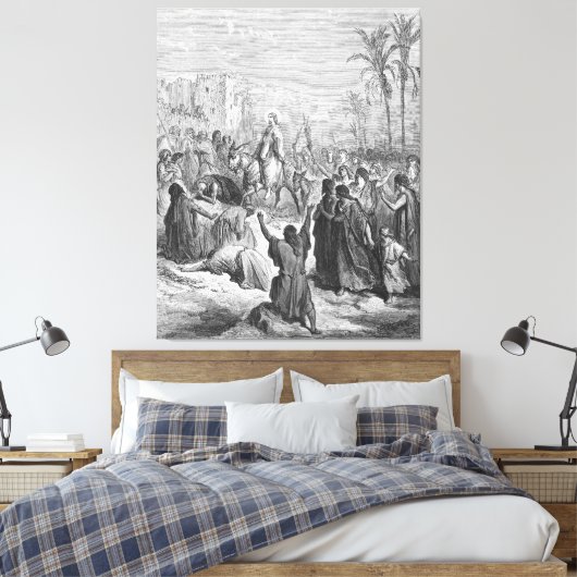 Gustave Doré - Matt 21 Jesus Enters Into Jerusalem Canvas Afdruk (Insitu (Slaapkamer))