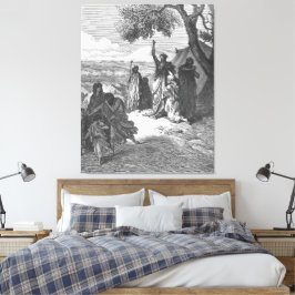 Gustave Doré - Noach vervloekt Cham en Kanaän Canvas Afdruk