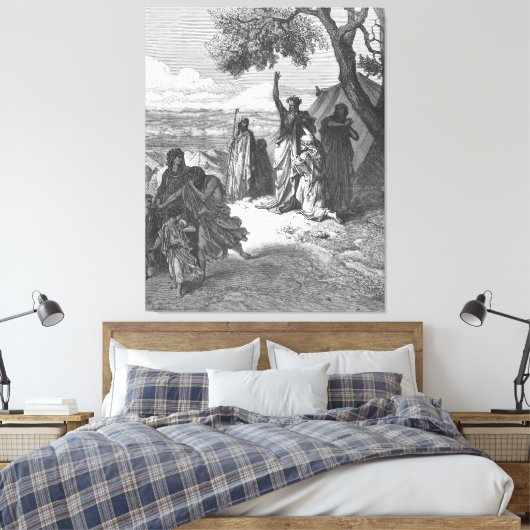 Gustave Doré - Noah Curses Ham and Canaan Canvas Afdruk (Insitu (Slaapkamer))