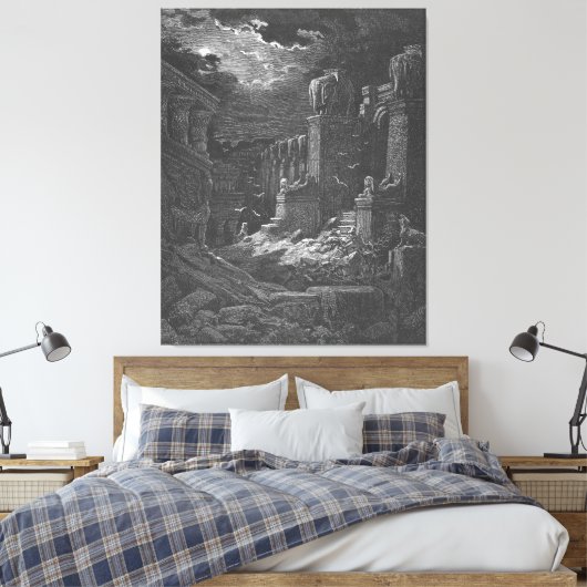 Gustave Doré - Openb 18 Babylon is Gevallen Canvas Afdruk (Insitu (Slaapkamer))
