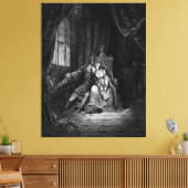 Gustave Doré - Paolo Malatesta en Francesca Canvas Afdruk (Insitu (Woonkamer))