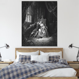Gustave Doré - Paolo Malatesta en Francesca Canvas Afdruk