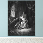 Gustave Doré - Paolo Malatesta en Francesca Canvas Afdruk (Insitu (Houten vloer))