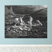 Gustave Doré - Phlegyas Ferries Dante And Virgil  Canvas Afdruk (Insitu (Houten vloer))