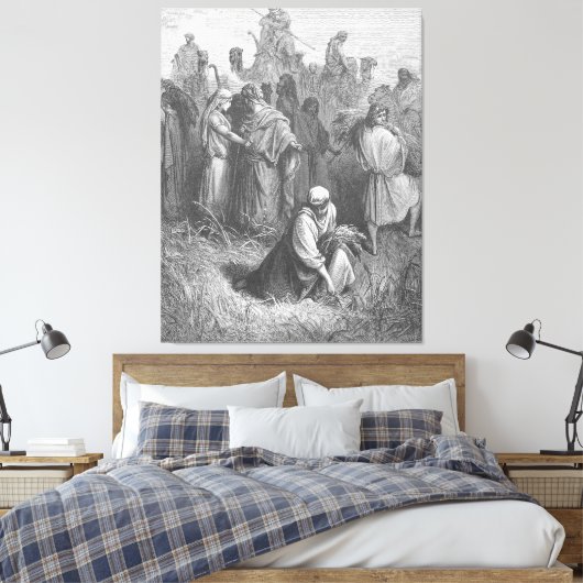 Gustave Doré - Ruth and Boaz Canvas Afdruk (Insitu (Slaapkamer))