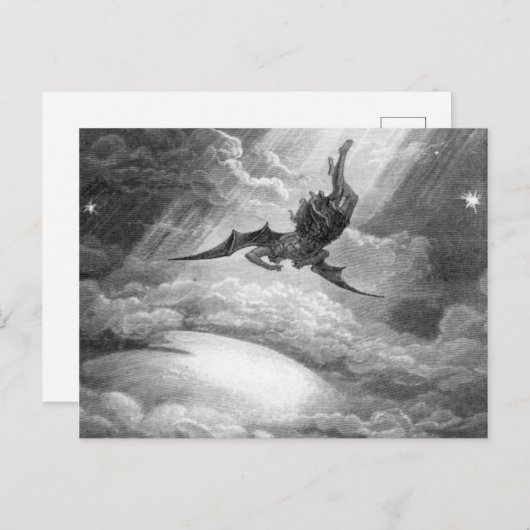 Gustave Dore satan uit het paradijs, verloren door Briefkaart (Voorkant / Achterkant)