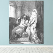 Gustave Doré - Simson en Delila Canvas Afdruk (Insitu (Houten vloer))