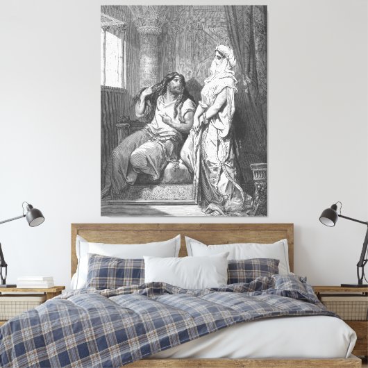Gustave Doré - Simson en Delila Canvas Afdruk (Insitu (Slaapkamer))