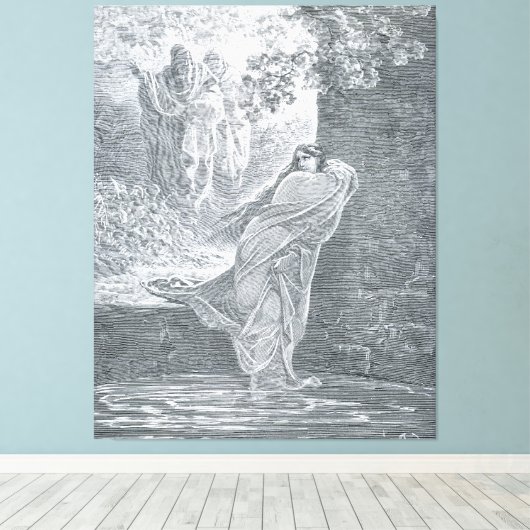 Gustave Doré - Susanna in the Bath Canvas Afdruk (Insitu (Houten vloer))