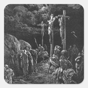 Gustave Dore the crucifixe from La Grande bijbel Vierkante Sticker