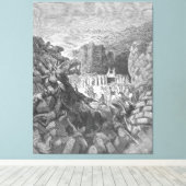 Gustave Doré - The Walls of Jericho Fall Down Canvas Afdruk (Insitu (Houten vloer))
