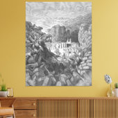 Gustave Doré - The Walls of Jericho Fall Down Canvas Afdruk (Insitu (Woonkamer))
