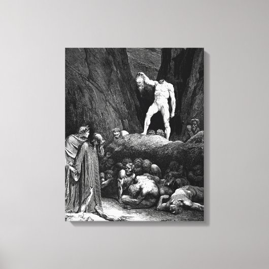 Gustave Doré - Vergilius en Dante ontmoeten Bertra Canvas Afdruk (Voorkant)