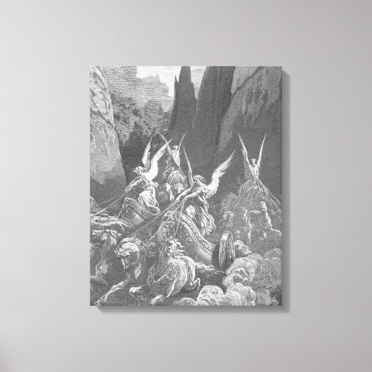 Gustave Doré - Zacharia's visioen van vier strijdw Canvas Afdruk (Voorkant)