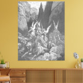 Gustave Doré - Zechariah's Vision of Four Chariots Canvas Afdruk (Insitu (Woonkamer))