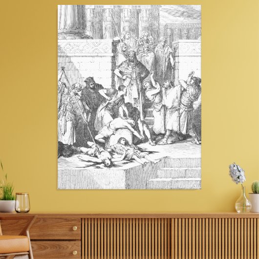 Gustave Doré - Zedekiah's Sons are Slaughtered Bef Canvas Afdruk (Insitu (Woonkamer))