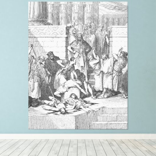 Gustave Doré - Zedekiah's Sons are Slaughtered Bef Canvas Afdruk (Insitu (Houten vloer))