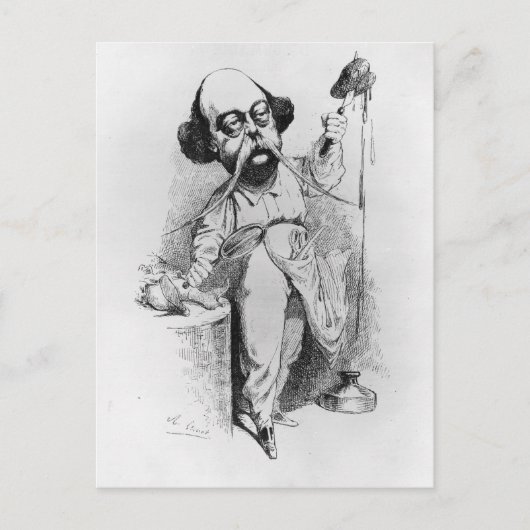 Gustave Flaubert die Madame Bovarium ontleent Briefkaart (Voorkant)