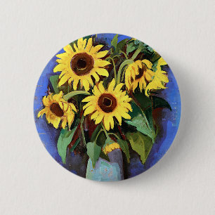 Gustave Loiseau Sunflower Aesthetische Afbeeldinge Ronde Button 5,7 Cm