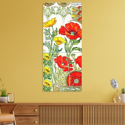 "Gustave Riom Floral" Canvas Afdruk (Insitu (Woonkamer))