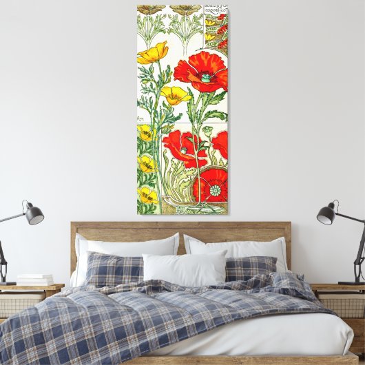 "Gustave Riom Floral" Canvas Afdruk (Insitu (Slaapkamer))