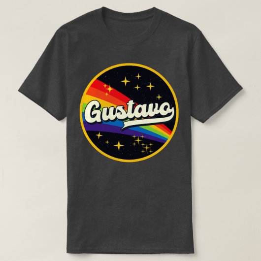 Gustavo regenboog in ruimte  stijl t-shirt (Design voorkant)