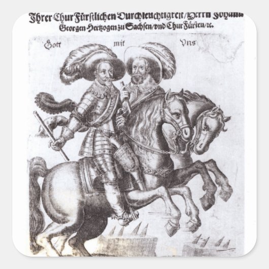 Gustavus Adolphus II en Gustavus Adolphus IV Vierkante Sticker (Voorkant)