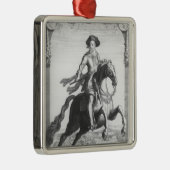 Gustavus Adolphus II, koning van Zweden, over Metalen Ornament (Rechts)