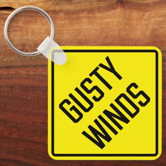 Gusty Winds Metal Vierkante Sleutelhanger (Voorkant)