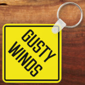 Gusty Winds Metal Vierkante Sleutelhanger (Achterkant)