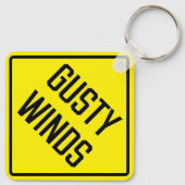 Gusty Winds Metal Vierkante Sleutelhanger (Achterkant)