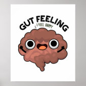 Gut Feeling Funny Anatomine Intestine Pun Poster (Voorkant)