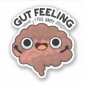 Gut Feeling Funny Anatomine Intestine Pun Sticker (Voorkant)