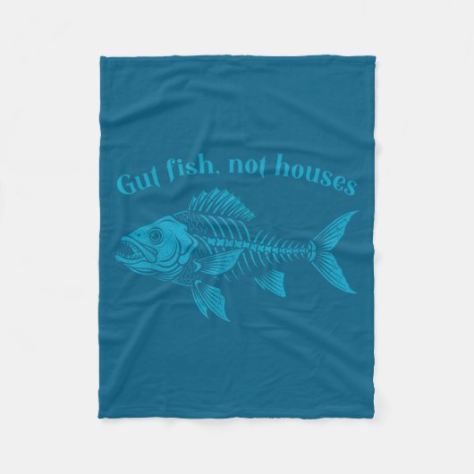 Gut Fish Not Houses, Coastal Conservation Ocean Lo Fleece Deken (Voorkant)