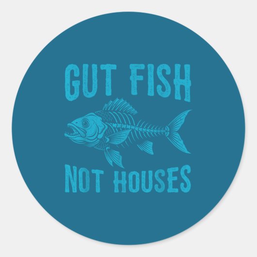Gut Fish Not Houses, Coastal Conservation Ocean Lo Ronde Sticker (Voorkant)