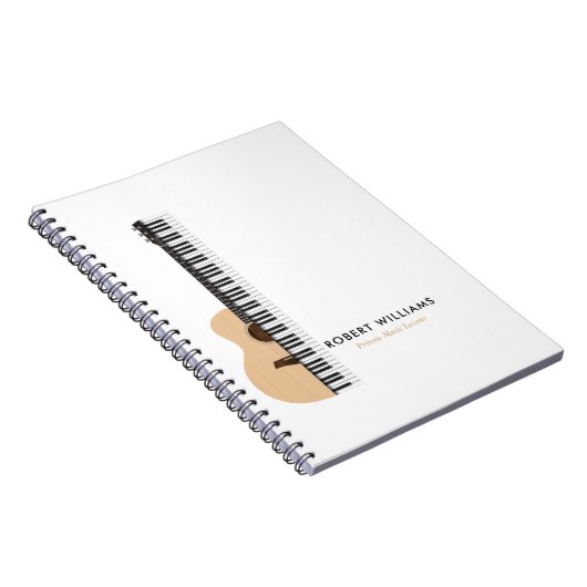 Gutar Piano illustratie Muziekleraar Notitieboek (Rechterzijde)