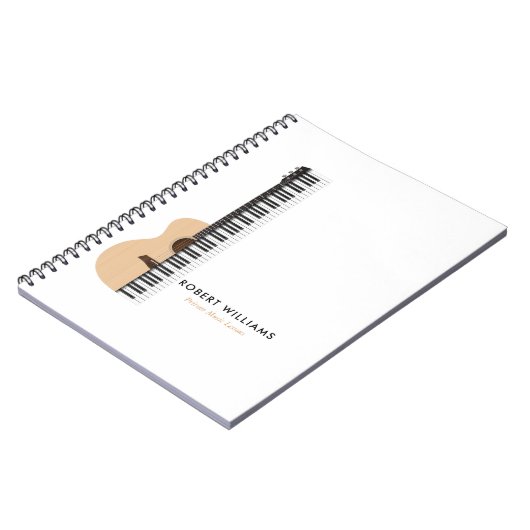 Gutar Piano illustratie Muziekleraar Notitieboek (Linkerzijde)